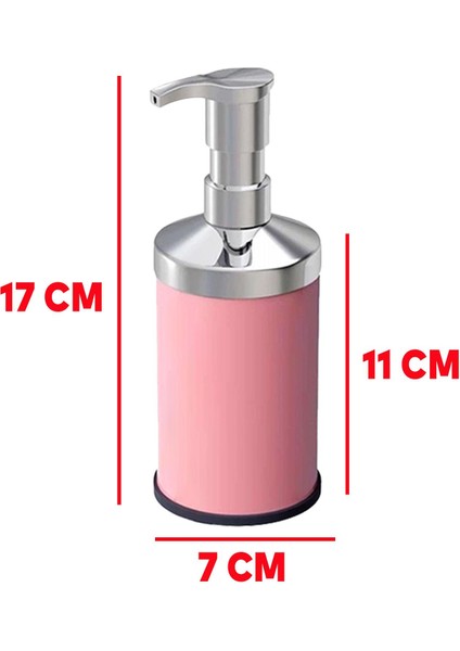 Sıvı Sabunluk Losyon Yağ Şişesi Set Üstü Sıvı Sabunluk Pembe