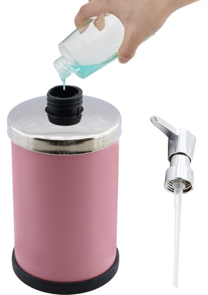Sıvı Sabunluk Losyon Yağ Şişesi Set Üstü Sıvı Sabunluk Pembe