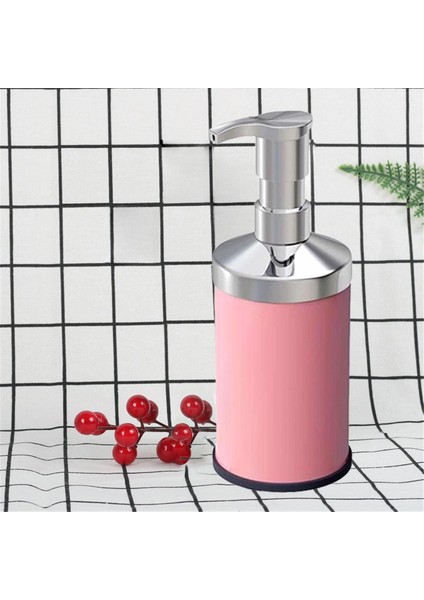 Sıvı Sabunluk Losyon Yağ Şişesi Set Üstü Sıvı Sabunluk Pembe