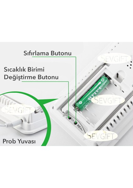 Sc-303 Kablolu Alarmlı Sıcaklık Ve Nem Ölçer