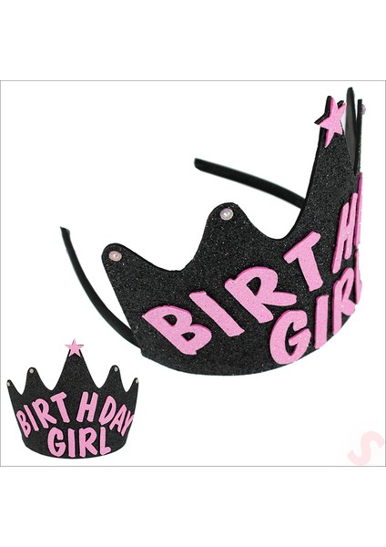 Birthday Girl Taç, Siyah - Pembe fiyatları