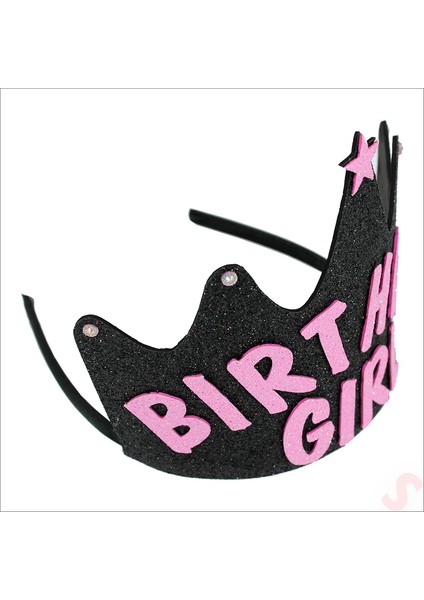 Birthday Girl Taç, Siyah - Pembe modelleri