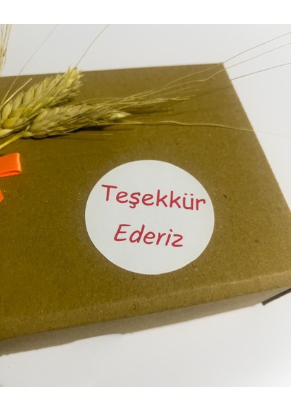 Teşekkür Ederiz Kırmızı Yazılı Yuvarlak Yapışkanlı Etiket 3 x 3 cm 150 Adet