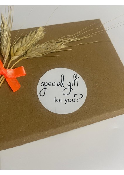Special Gift For You Kalpli Siyah Yazılı Yuvarlak Yapışkanlı Etiket 3 x 3 cm 150 Adet