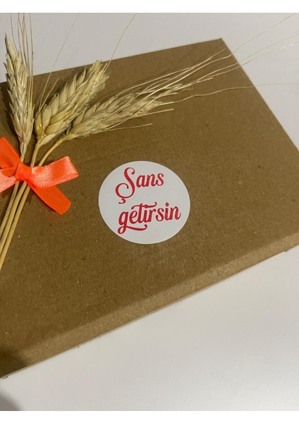 Şans Getirsin Kırmızı Kalın El Yazılı Yuvarlak Yapışkanlı Etiket 4 x 4 cm 120 Adet