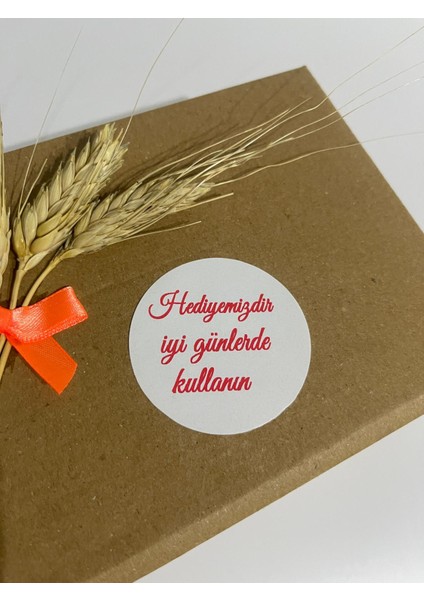 Hediyemizdir Kırmızı Yazılı Yuvarlak Etiket 4 x 4 cm 120 Adet