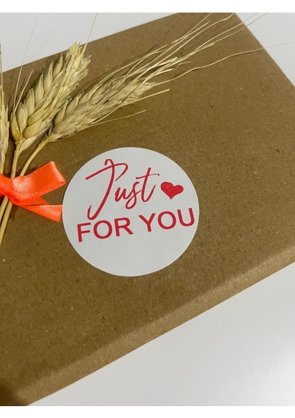 Just For You Kalpli Yuvarlak Yapışkanlı Etiket 5 x 5 cm 100 Adet