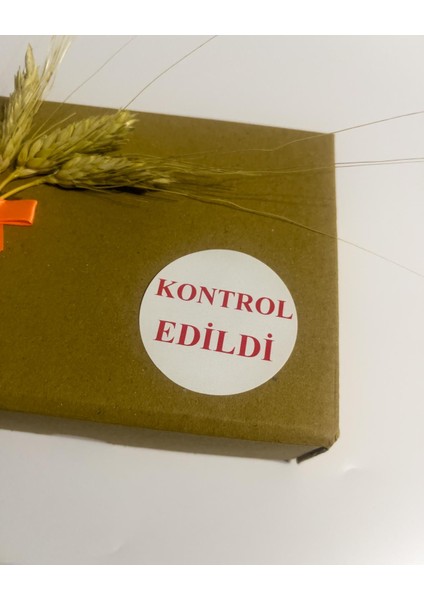 Kontrol Edildi Beyaz Etiket Kırmızı Yazı Yuvarlak Yapışkanlı Etiket 5 x 5 cm 100 Adet