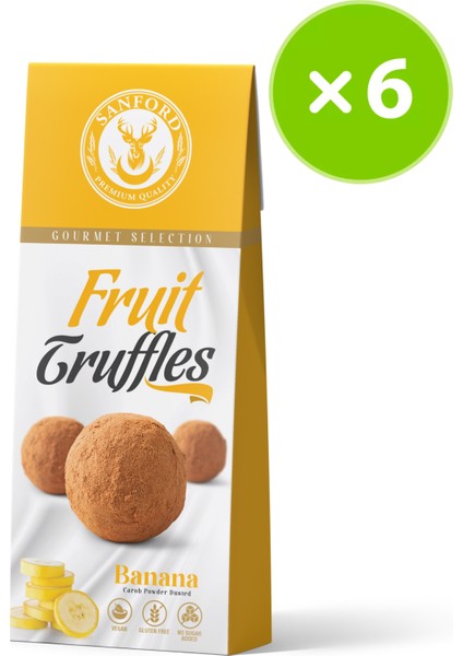 Fruit Truffles Keçiboynuzu Tozu Kaplamalı Muzlu Meyve Topu 80 gr x 6