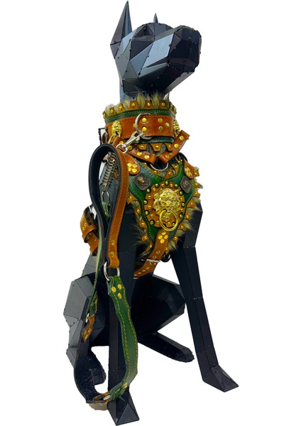 Haki Özel Tasarım 3'lü Köpek Tasması Deri Set Göğüslük, Boyunluk, Gezdirme fiyatları