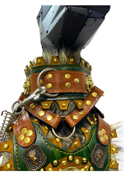 Haki Özel Tasarım 3'lü Köpek Tasması Deri Set Göğüslük, Boyunluk, Gezdirme modelleri