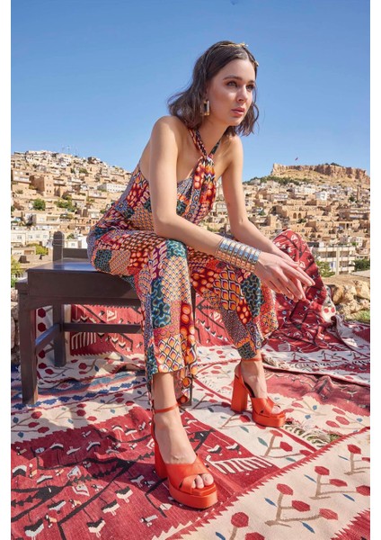 Kadın Etnik Desenli Tulum 23006 fırsatları