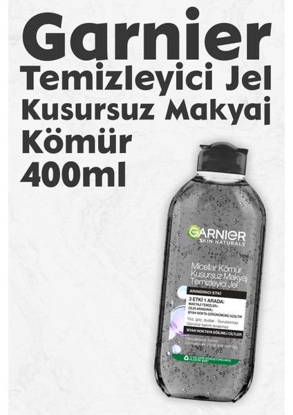 Micellar Makyaj Temizleyici Jel Kömür 400 ml
