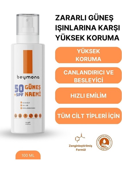 50SPF+ Çok Yüksek Koruyuculu Yüz ve Vücut Güneş Kremi 100ML