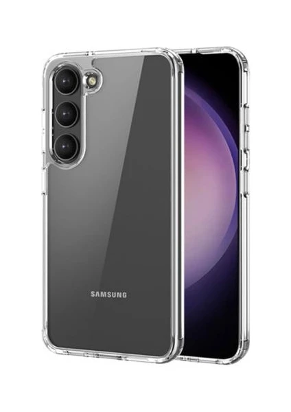 Polham Shockproof Darbe Emici Kamera Korumalı Samsung Galaxy S23 Uyumlu Silikon Kılıf, Sararmaz Kılıf