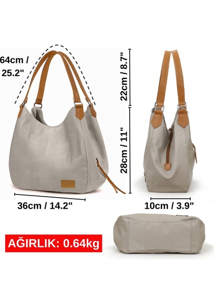 Myra Kadın Sütlü Kahverengi Pu Deri Günlük Omuz Çantası Yumuşak Tote El Çantası