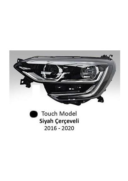 202337-FAR Touch Model Siyah Çerçeveli Motorlu Sol LED Ballast Montajlı Renault Megane