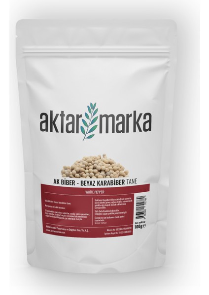 Ak Biber Beyaz Karabiber Tane 100 gr