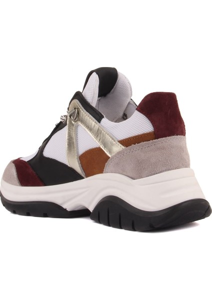 Sail Lakers - Bordo, Gri Süet, Siyah Deri Bağcıklı Kadın Sneaker fırsatları