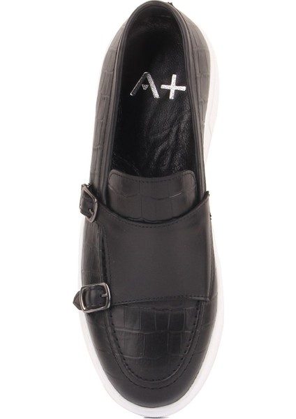 Sail Lakers - Siyah Deri Croco Desenli Kadın Günlük Ayakkabı indirimleri