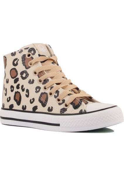 - Leopar Desenli Kadın Sneaker