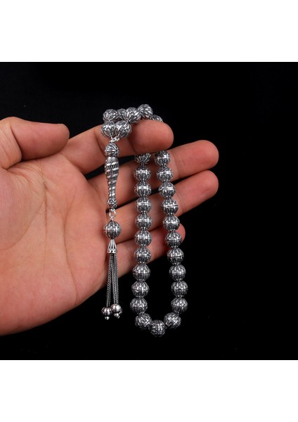 Tamamı 925 Ayar Gümüş Büyük Boy Tesbih fiyatları
