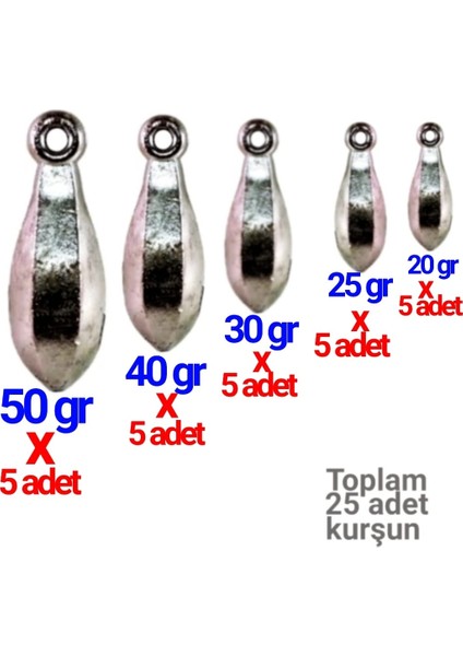 Kurşun Tekne Kıyı Avları Için Çapaksız 2023 Döküm 25 Adet