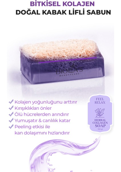 Biolea’s Doğal Kabak Lifli Bitkisel Kolajen Sabun 110 gr