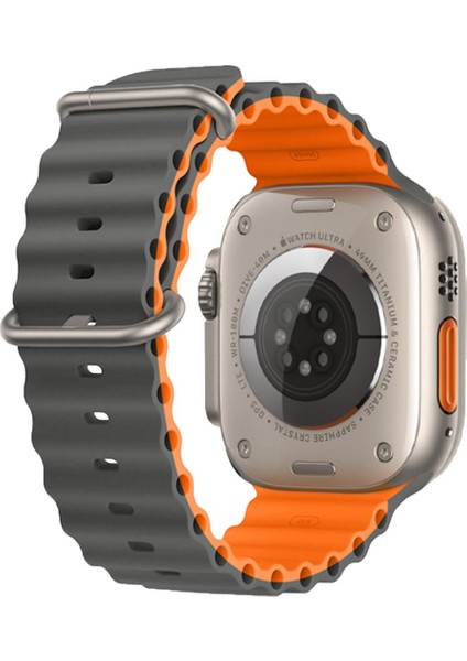 Apple Watch 38-40-41MM Krd-28 Ocean Çift Renkli Gri Kordon