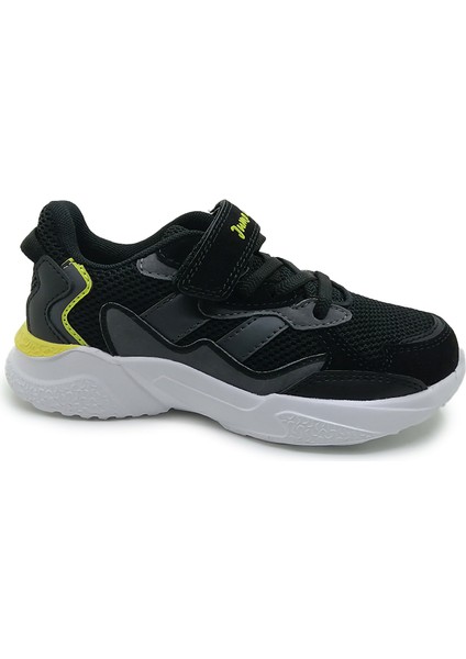 29189 Cırtlı Siyah - Gri Üniseks Çocuk Sneaker Günlük Spor Ayakkabı