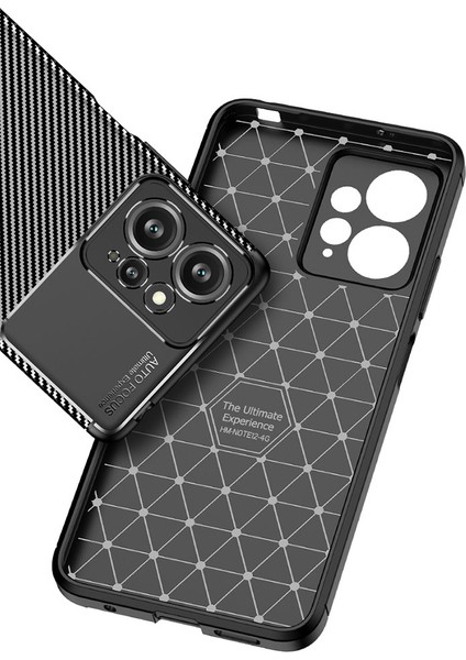 Xiaomi Redmi Note 12 4g Kılıf Kamera Çıkıntılı Karbon Fiber Dokulu Renk Atmaz Koruyucu Kapak (Negro)