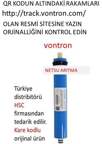 -Vontron Membranlı  Ihlas Cebilon Plus,silver,platinum Uyumlu Filtresi,5 Li Filtre Set