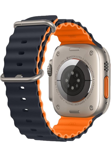 Apple Watch 38-40-41MM Krd-28 Ocean Çift Renkli Siyah Kordon