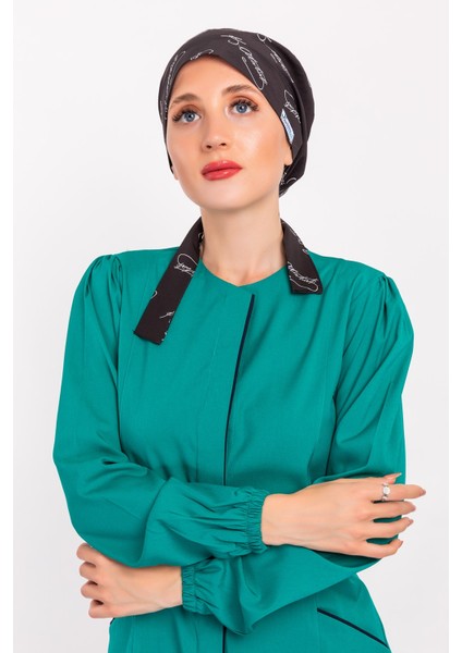 Tesettür Bone Siyah Çoklu Ata Cerrahi Bone