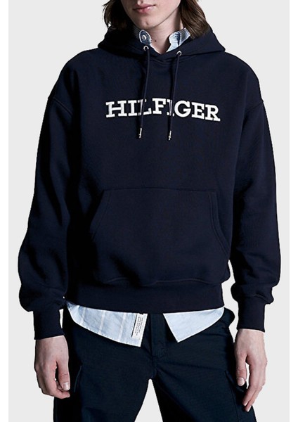 Nakışlı Pamuklu Regular Fit Kapüşonlu Sweat Erkek Sweat MW0MW33062 Dw5