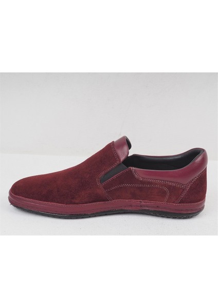 Bordo Süet Hakiki Deri Erkek Casual Ayakkabı modelleri