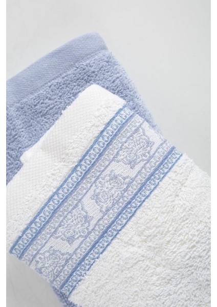Tile %100 Pamuk 2'li Yüz Havlusu Seti Beyaz / Mavi 30x50 fırsatları