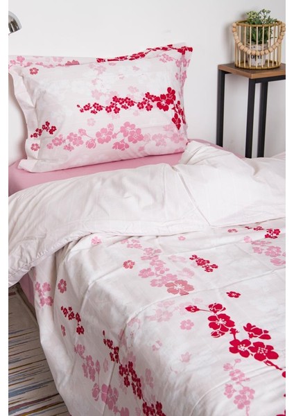 Irya Ranforce Florist Nevresim Takımı Tek Kişilik Pembe