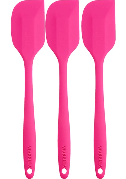 Silikon Spatula Set Büyük Boy Yanmaz Çizmez Fuşya 3'lü