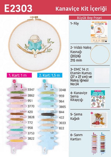 Kanaviçe Ahşap Kasnaklı Kit 21.5 cm