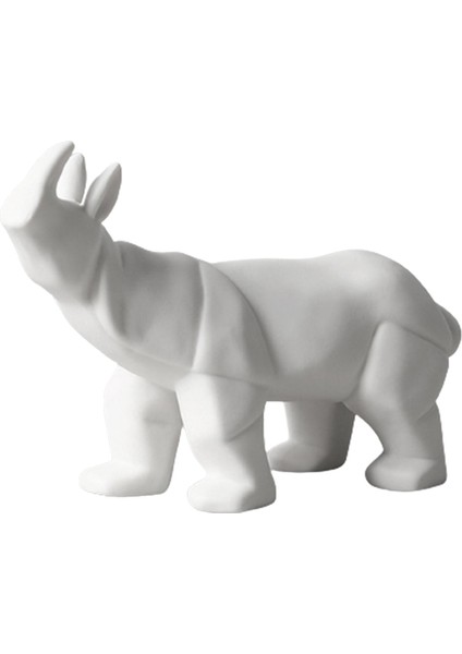 Seramik Fil Ceros Oturma Odasıhayvan Heykeli Kitaplık Dekor Rhino (Yurt Dışından)