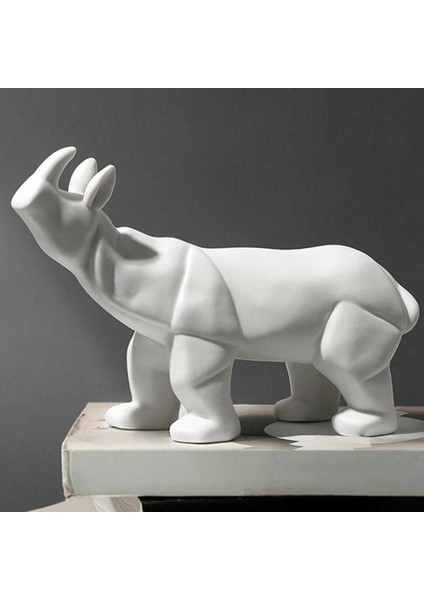 Seramik Fil Ceros Oturma Odasıhayvan Heykeli Kitaplık Dekor Rhino (Yurt Dışından) fiyatları