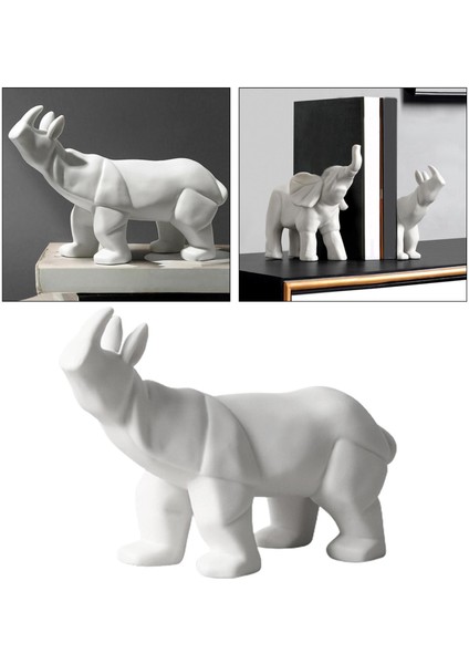Seramik Fil Ceros Oturma Odasıhayvan Heykeli Kitaplık Dekor Rhino (Yurt Dışından) modelleri