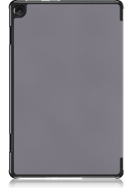 Lenovo Tab M10 10.1 3rd Gen Için Deri Tablet Kılıfı - Gri (Yurt Dışından)