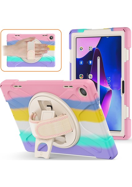 Lenovo Tab M10 10.1 3rd Gen Için Deri Tablet Kılıfı - Pembe (Yurt Dışından)
