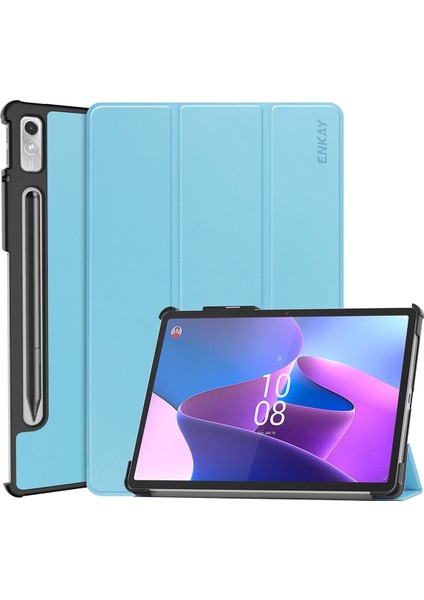 Enkay Lenovo Tab P11 Pro Gen 2 Lenovo Tab P11 Pro Gen2 11.2 Inch 2022 Için Deri Tablet Kılıfı - Açık Mavi (Yurt Dışından)