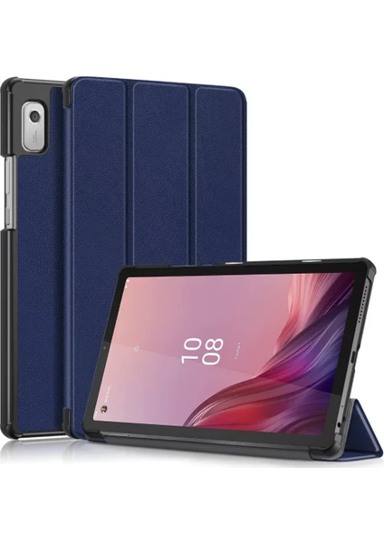 Lenovo Tab M9 TB-310FU Için Deri Tablet Kılıfı - Koyu Mavi (Yurt Dışından)