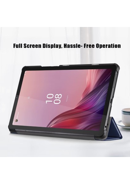 Lenovo Tab M9 TB-310FU Için Deri Tablet Kılıfı - Koyu Mavi (Yurt Dışından)