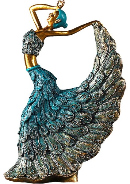 Peacock Dancer Figürinleri Kadın Dans Heykel Süsleri Bronz (Yurt Dışından)