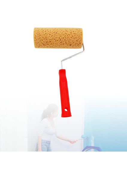 Taşınabilir Sünger Boya Silindir Sanat Duvar Dekoru Kapı Değiştirme Kırmızı (Yurt Dışından) fiyatları